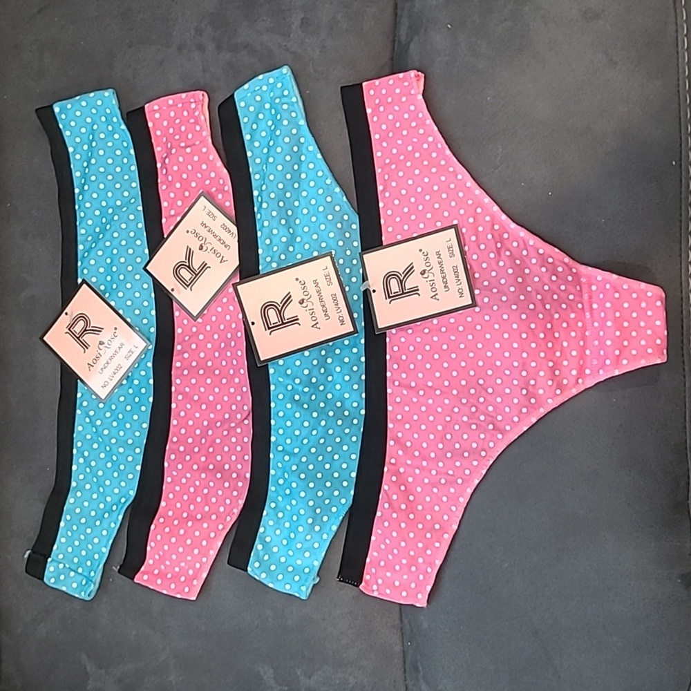 4 Laura Ashley Thongs Large NWT